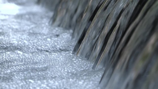 Water smooth flowing close-up 4K footage, Natural background and texture.