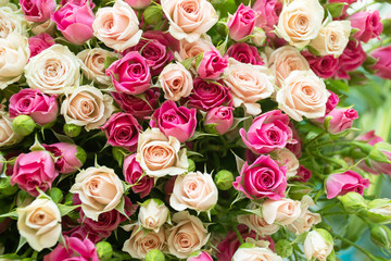 Fototapeta na wymiar Background image of a bouquet of roses