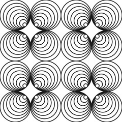 Monochrome seamless circle pattern - swirl ornament design.