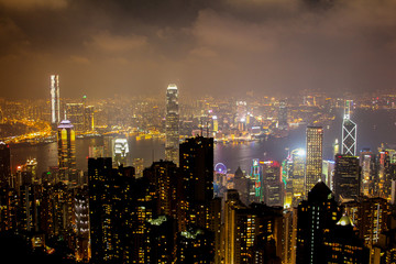 Fototapeta na wymiar Hong kong skyline at night