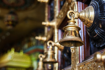Fototapeta na wymiar door bells in hindu temple singapore