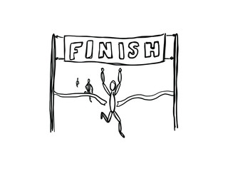 finish line race doodle