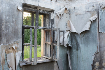 View from the window of an abandoned house