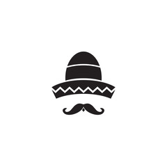 Mexican or Mexico hat logo design template