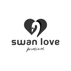 Swan love logo template