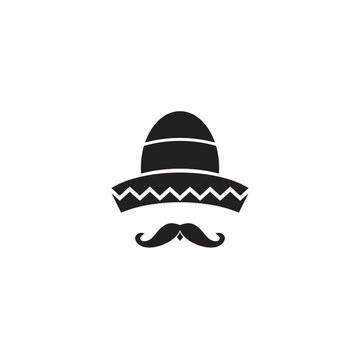 Mexican or Mexico hat logo design template