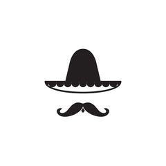 Mexican or Mexico hat logo design template