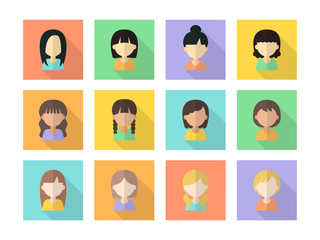 【人物】フラットアイコン（表情なし）_多国籍女性02