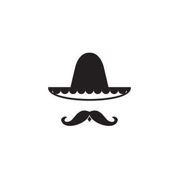 Mexican or Mexico hat logo design template