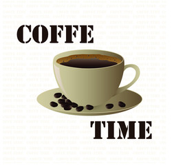 Coffe time vector icon 