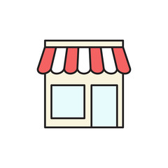 Shop icon, storefront symbol vector illustration