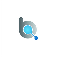 Abstract Initial Letter B Gradient Circular Rounded Style With Connected Dots Logos Vector Illustration