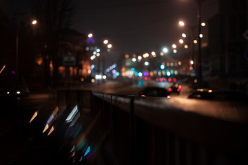 night traffic in city