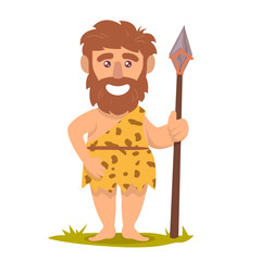 Cute caveman pre-historic mascot design illustration