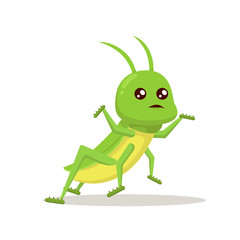 Grasshopper cute mascot insect design illustration