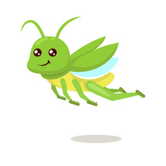 Grasshopper cute mascot insect design illustration