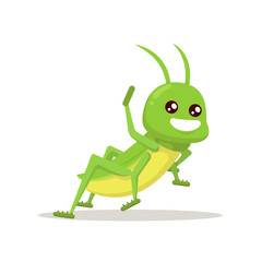 Grasshopper cute mascot insect design illustration