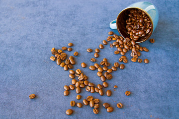 Black coffee beans for cappuccino and americano