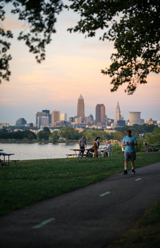 Cleveland Ohio Skyline From Edgewater Park