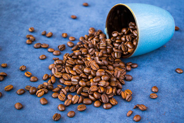 Black coffee beans for cappuccino and americano