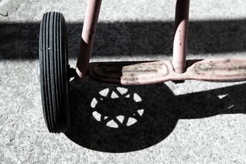 close up of a bicycle wheel