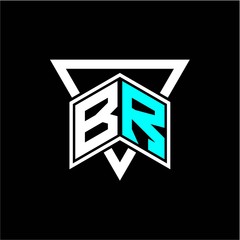 The letter B R monogram is perfect for game initials, greeting cards, logos, posters and more