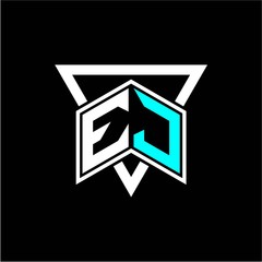 The letter E J monogram is perfect for game initials, greeting cards, logos, posters and more