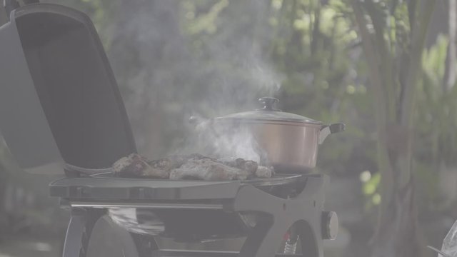 4k-24. BBQ chicken medium shot
