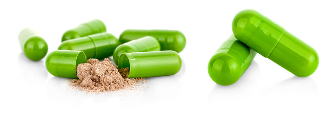 capsules isolated on white background