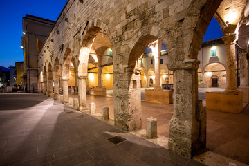 ascoli piceno medieval city historic center marche italy