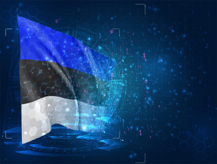 vector 3d flag on blue background