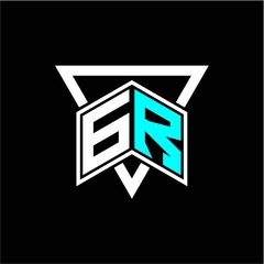 The letter G R monogram is perfect for game initials, greeting cards, logos, posters and more