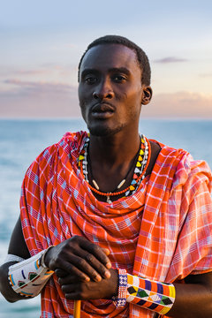Maasai Man on the beach