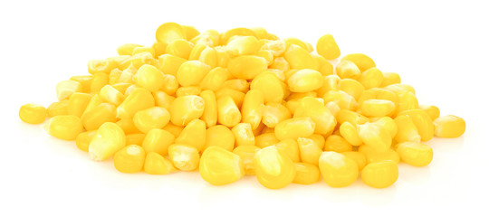 Ripe corn isolated on white background