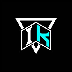 The letter I K monogram is perfect for game initials, greeting cards, logos, posters and more