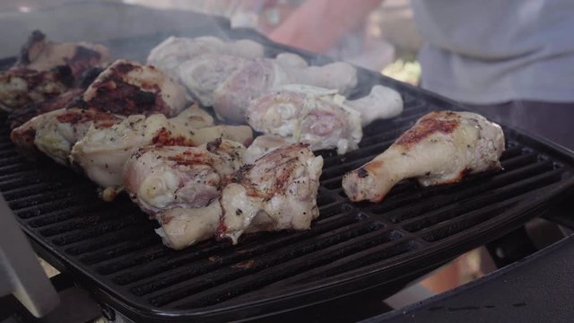 4k-24. BBQ chicken medium shot
