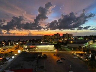 sunset over the city