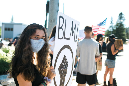Peaceful Demonstrations in Rural Grass Valley, California Protest