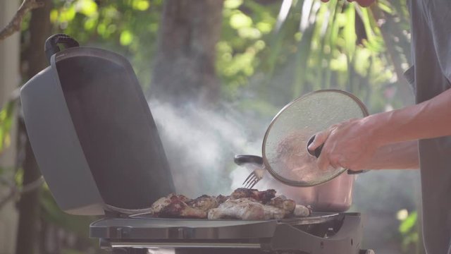 4k-24. BBQ chicken medium shot