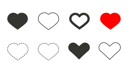 Red heart. Like. Social networks. Vector illustration