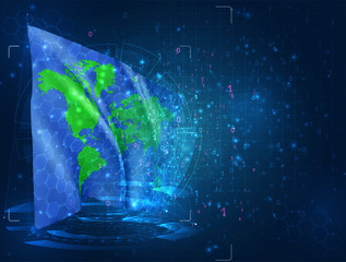 vector 3d flag on blue background