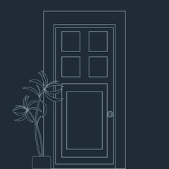 Vector illustration of empty room. Flat design.  - 373520011
