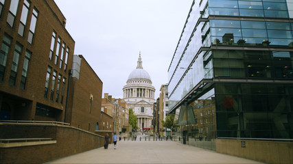 St Paul's Cathedral London landmark in the day with people
