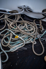 Lines on the deck of a cruiser's yacht.