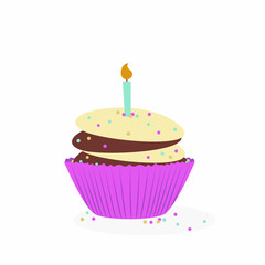 Holiday cupcake vector icon 