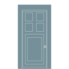 Vector door isolated against white wall.  - 373521013