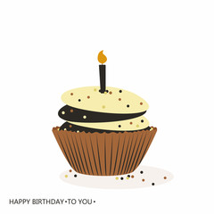 Holiday cupcake vector icon 