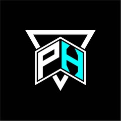 The letter P H monogram is perfect for game initials, greeting cards, logos, posters and more