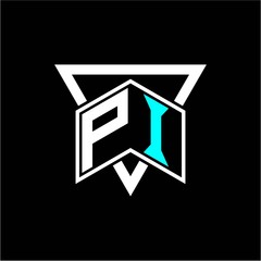 The letter P I monogram is perfect for game initials, greeting cards, logos, posters and more