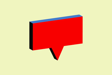 Speech bubble 3d isometric abstract. 